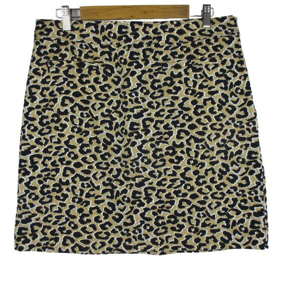 NEW Talbots short A-Line Abstract Cheetah Animal Print Skirt Size 14 Classic - Picture 2 of 6